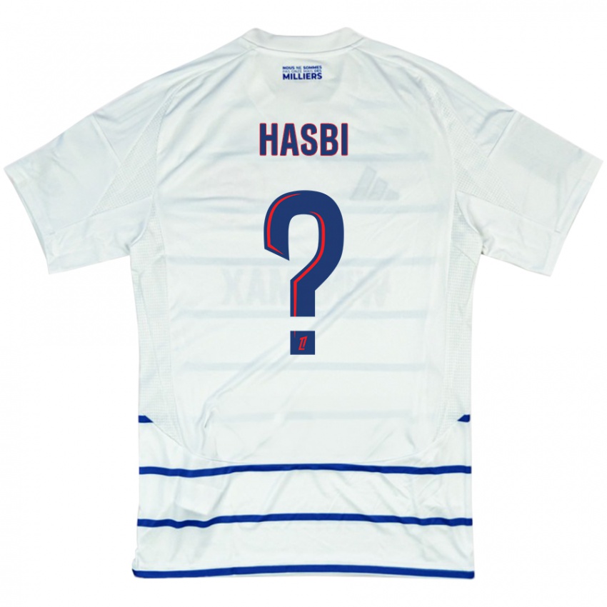 Criança Camisola Walid Hasbi #0 Azul Branco Alternativa 2024/25 Camisa