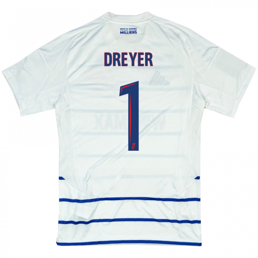 Criança Camisola Matthieu Dreyer #1 Azul Branco Alternativa 2024/25 Camisa