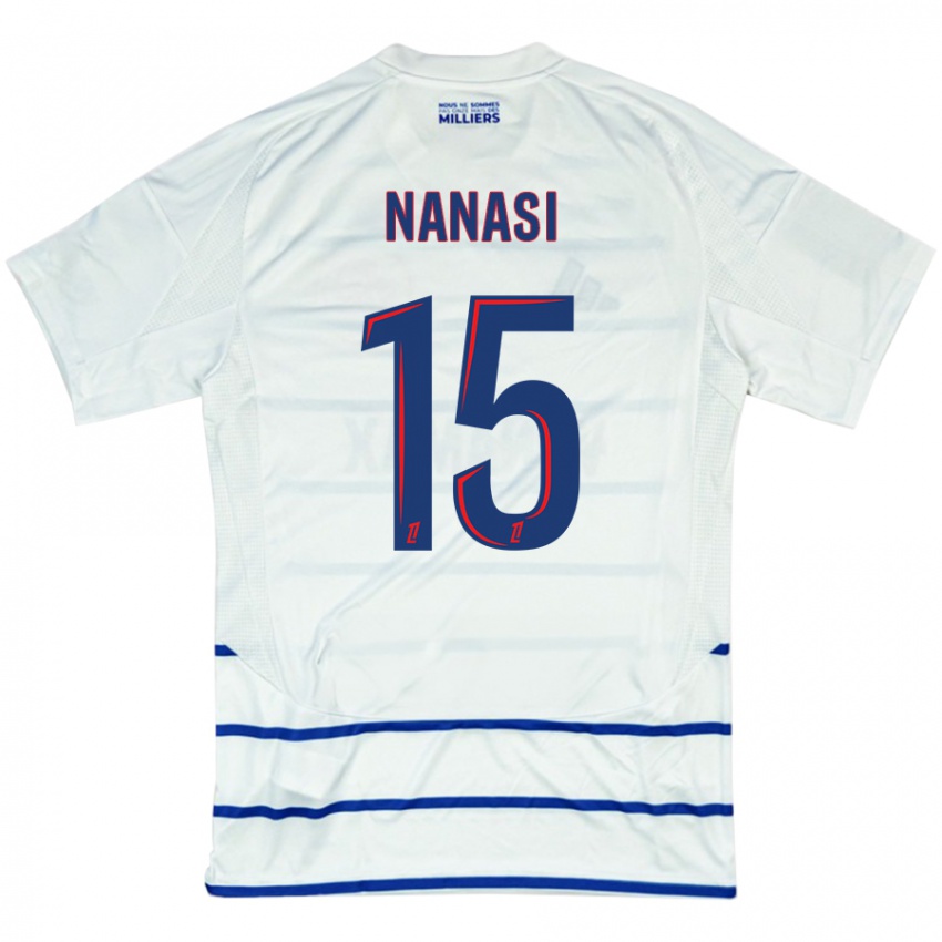 Criança Camisola Sebastian Nanasi #15 Azul Branco Alternativa 2024/25 Camisa