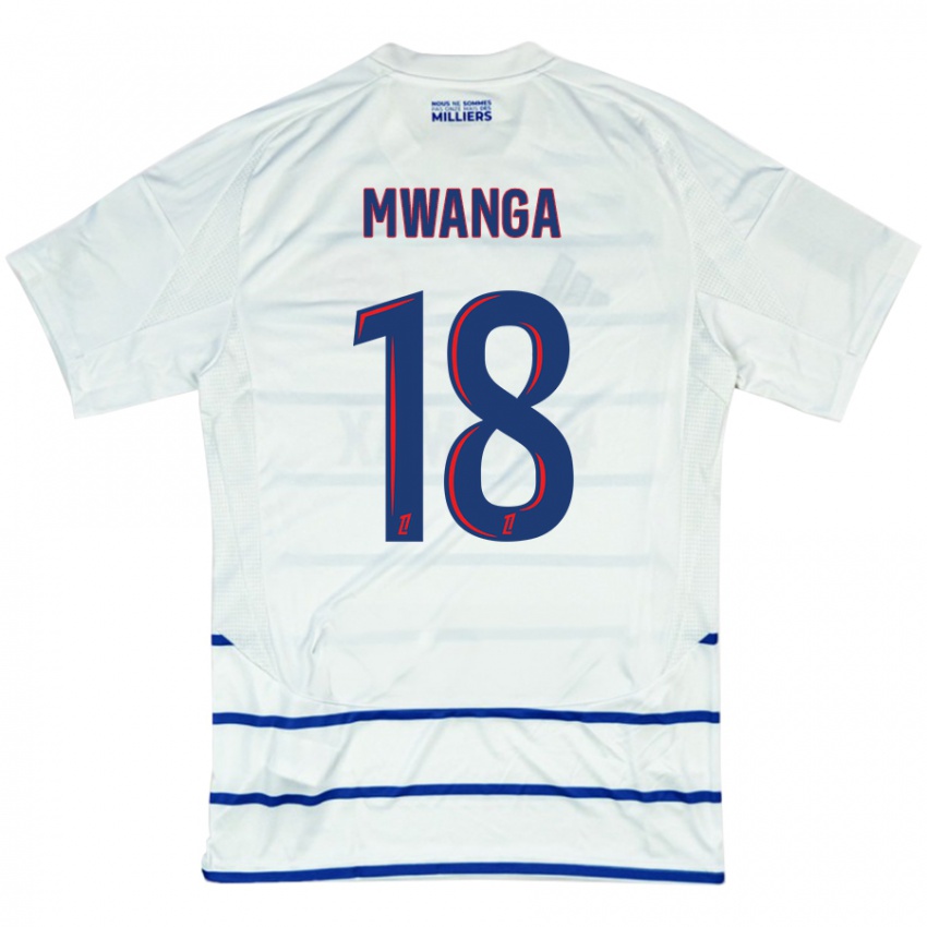 Criança Camisola Junior Mwanga #18 Azul Branco Alternativa 2024/25 Camisa