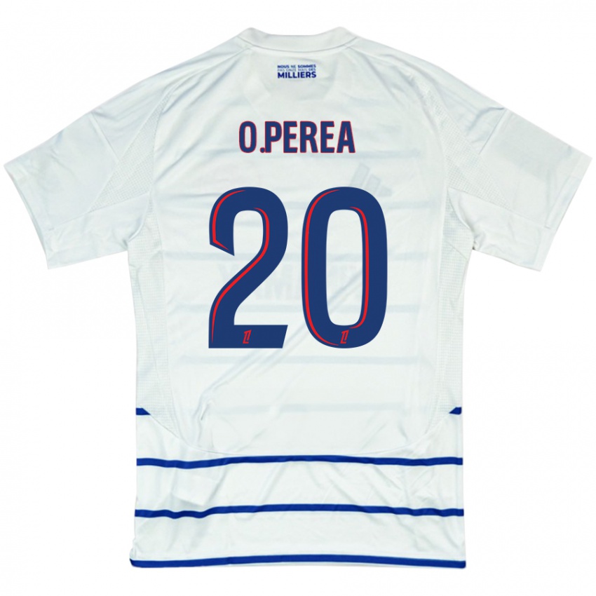 Criança Camisola Óscar Perea #20 Azul Branco Alternativa 2024/25 Camisa