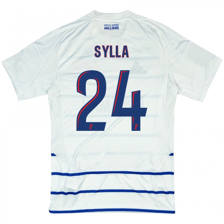 Criança Camisola Abakar Sylla #24 Azul Branco Alternativa 2024/25 Camisa