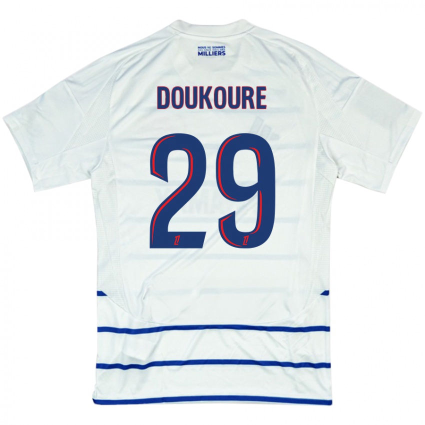 Criança Camisola Ismaël Doukouré #29 Azul Branco Alternativa 2024/25 Camisa