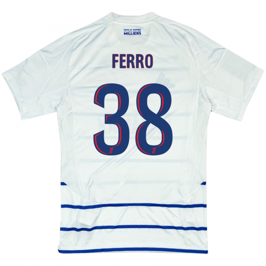 Criança Camisola Nolan Ferro #38 Azul Branco Alternativa 2024/25 Camisa