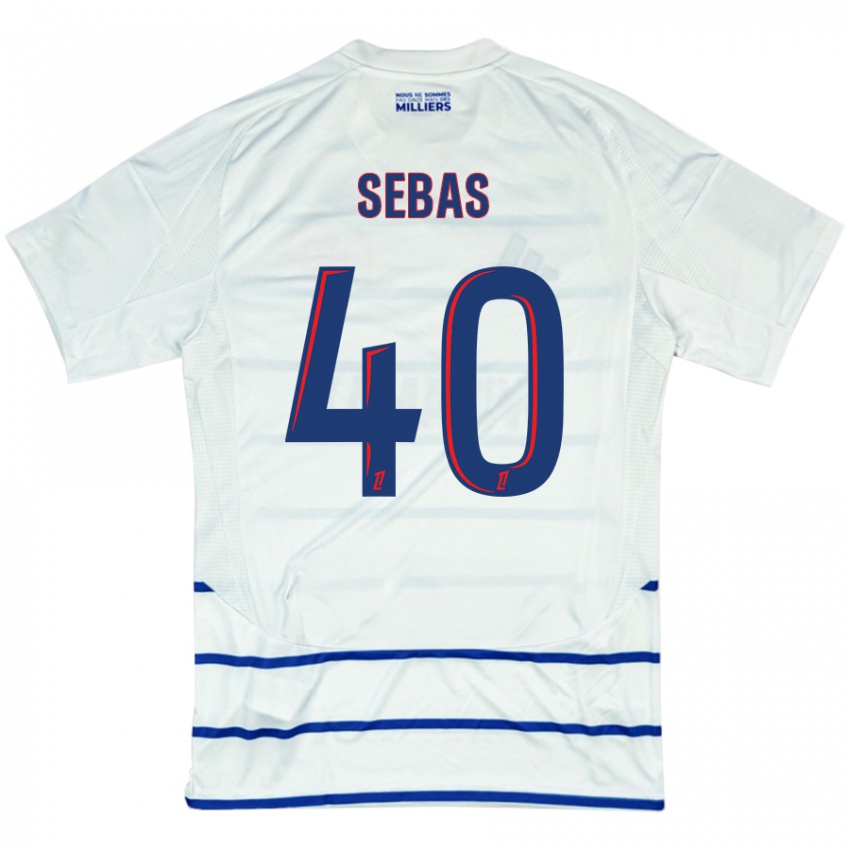 Criança Camisola Jérémy Sebas #40 Azul Branco Alternativa 2024/25 Camisa