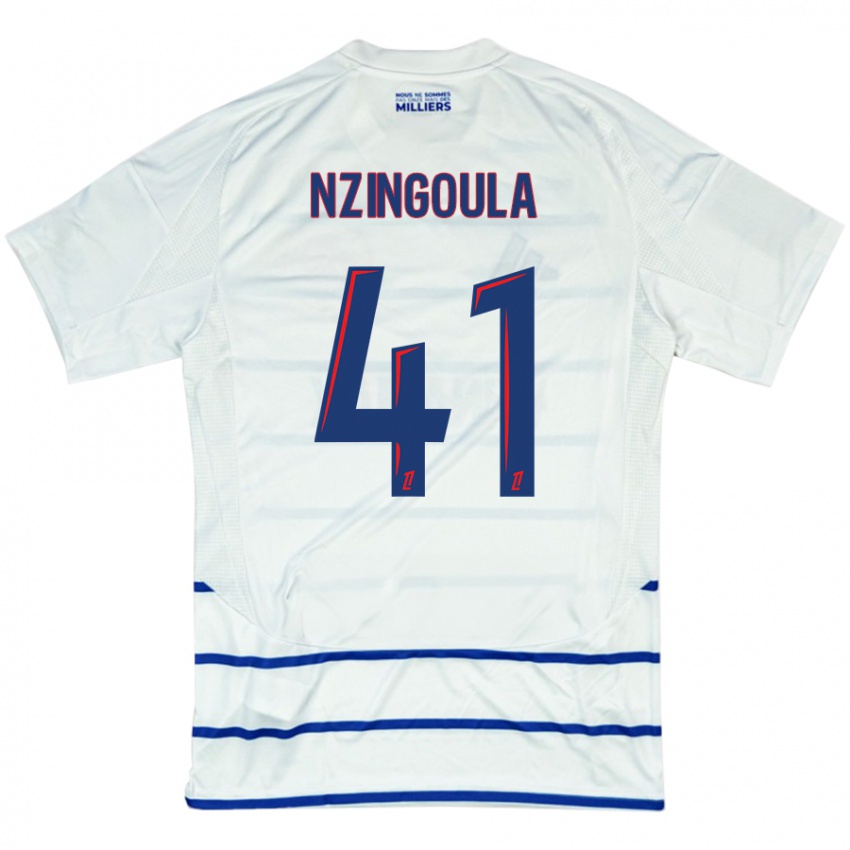 Criança Camisola Rabby Nzingoula #41 Azul Branco Alternativa 2024/25 Camisa