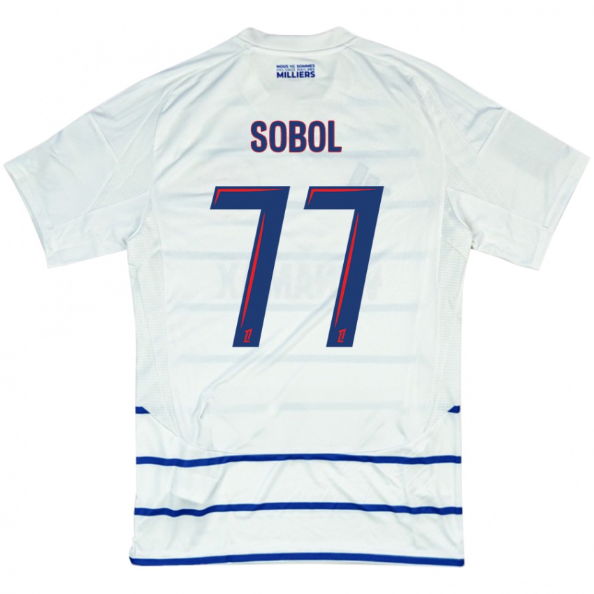 Criança Camisola Eduard Sobol #77 Azul Branco Alternativa 2024/25 Camisa