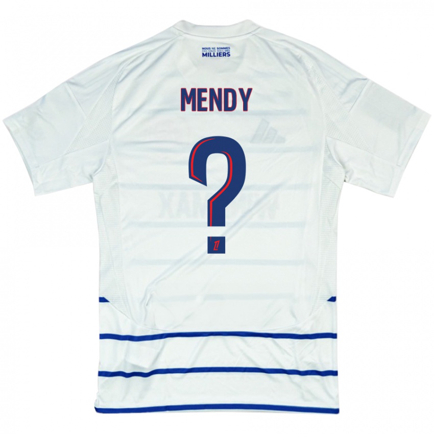 Criança Camisola François Mendy #0 Azul Branco Alternativa 2024/25 Camisa