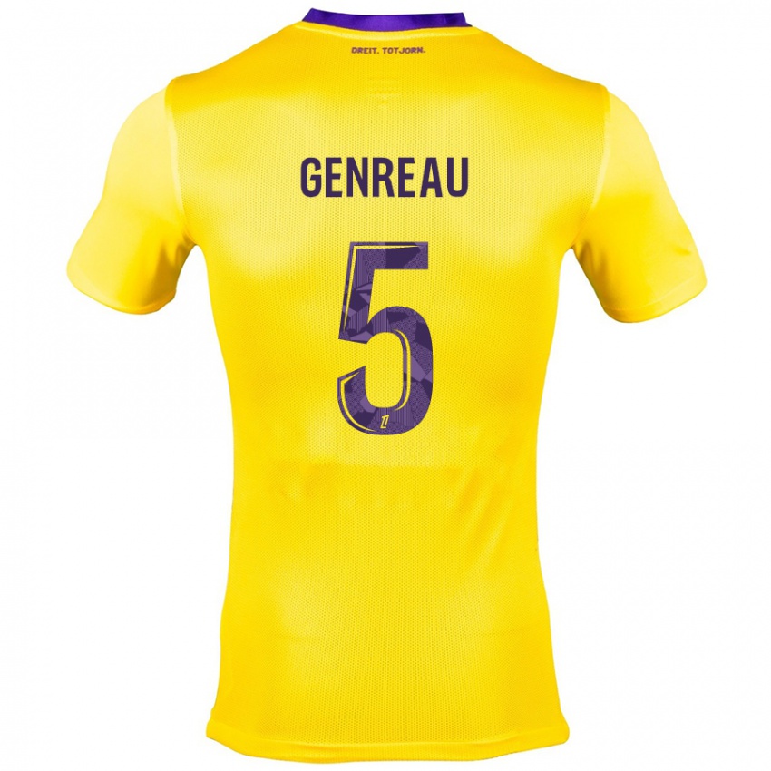 Criança Camisola Denis Genreau #5 Roxo Amarelo Alternativa 2024/25 Camisa