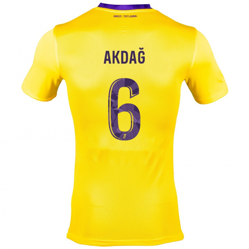 Criança Camisola Ümit Akdağ #6 Roxo Amarelo Alternativa 2024/25 Camisa