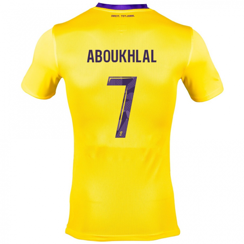 Criança Camisola Zakaria Aboukhlal #7 Roxo Amarelo Alternativa 2024/25 Camisa