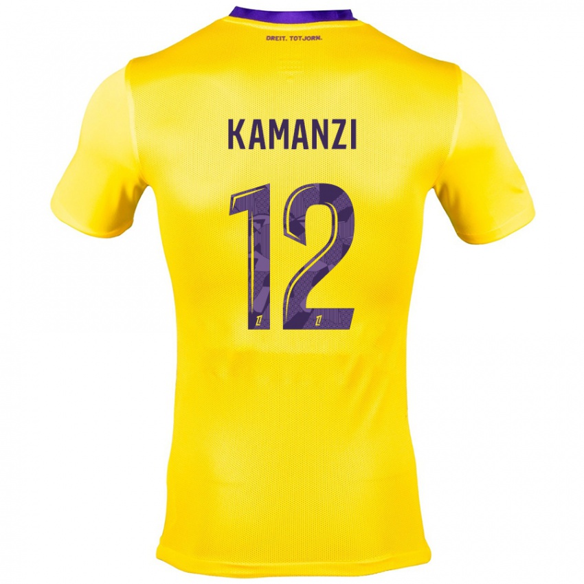 Criança Camisola Warren Kamanzi #12 Roxo Amarelo Alternativa 2024/25 Camisa