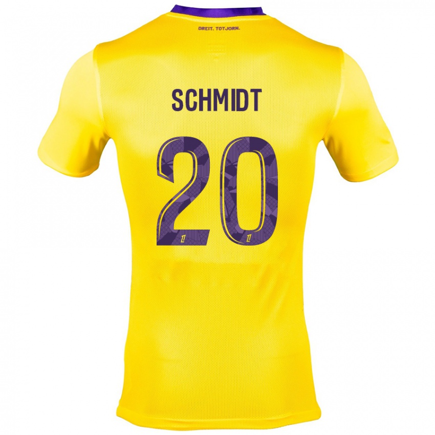 Criança Camisola Niklas Schmidt #20 Roxo Amarelo Alternativa 2024/25 Camisa