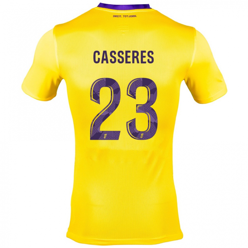 Criança Camisola Cristian Cásseres Jr. #23 Roxo Amarelo Alternativa 2024/25 Camisa