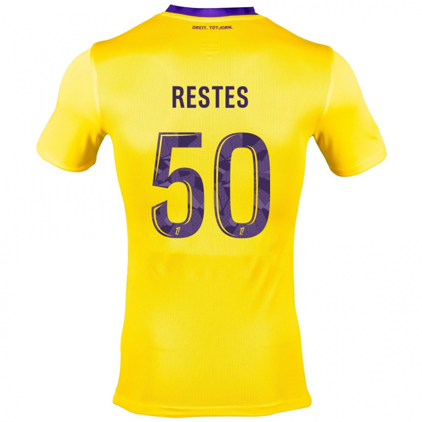 Criança Camisola Guillaume Restes #50 Roxo Amarelo Alternativa 2024/25 Camisa