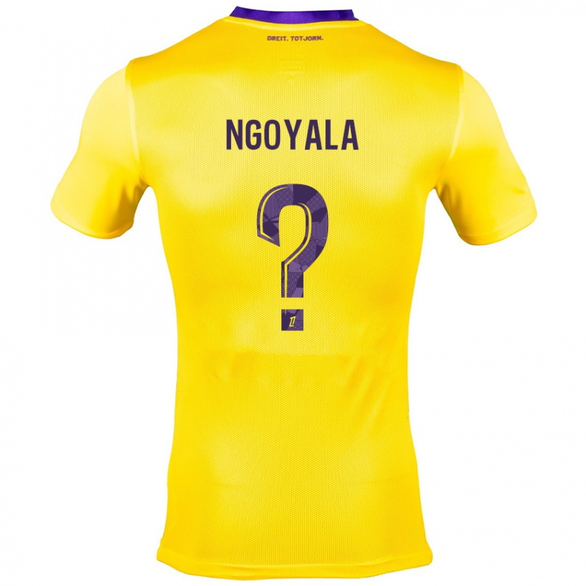 Criança Camisola Frédéric Efuele Ngoyala #0 Roxo Amarelo Alternativa 2024/25 Camisa