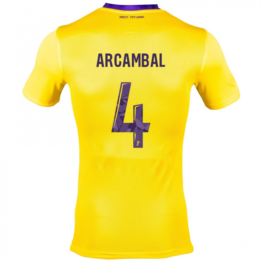 Criança Camisola Anais Arcambal #4 Roxo Amarelo Alternativa 2024/25 Camisa