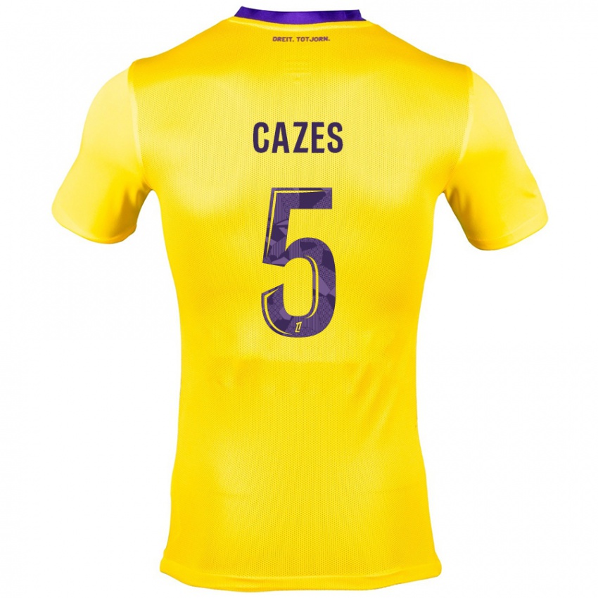 Criança Camisola Manon Cazes #5 Roxo Amarelo Alternativa 2024/25 Camisa