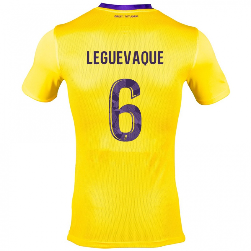 Criança Camisola Laurie Leguevaque #6 Roxo Amarelo Alternativa 2024/25 Camisa