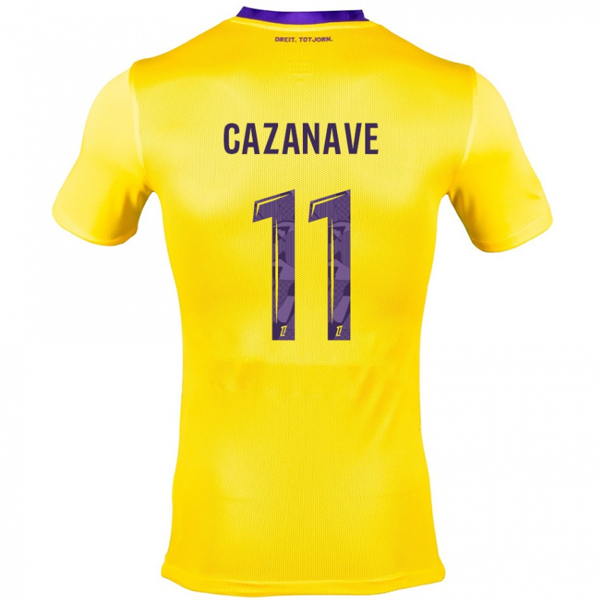 Criança Camisola Julie Cazanave #11 Roxo Amarelo Alternativa 2024/25 Camisa