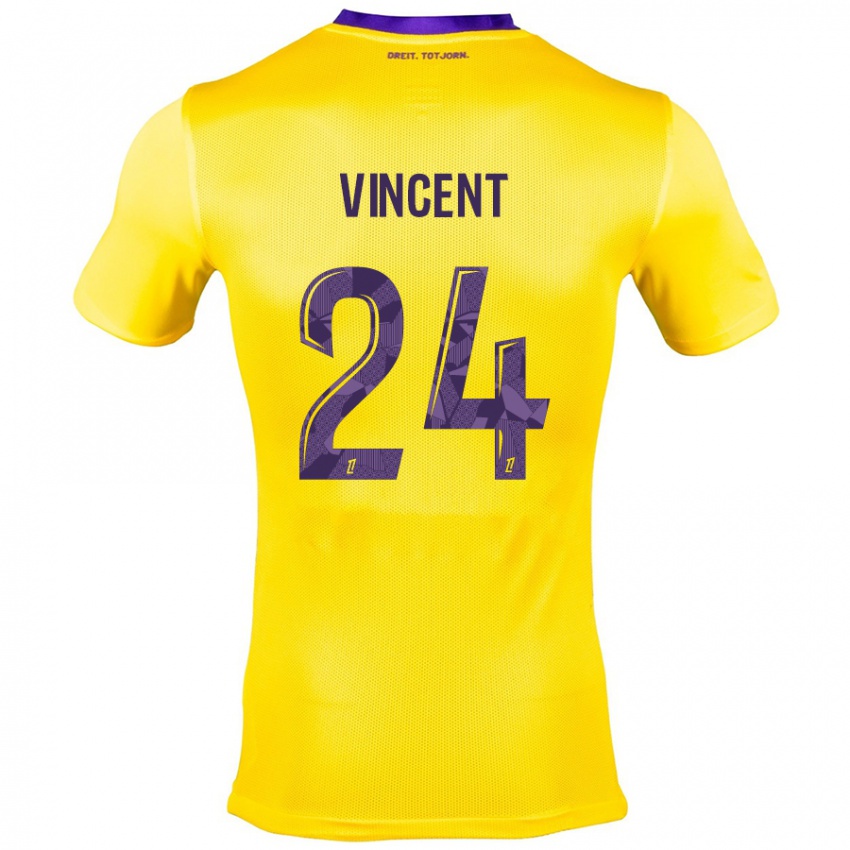 Criança Camisola Magalie Vincent #24 Roxo Amarelo Alternativa 2024/25 Camisa