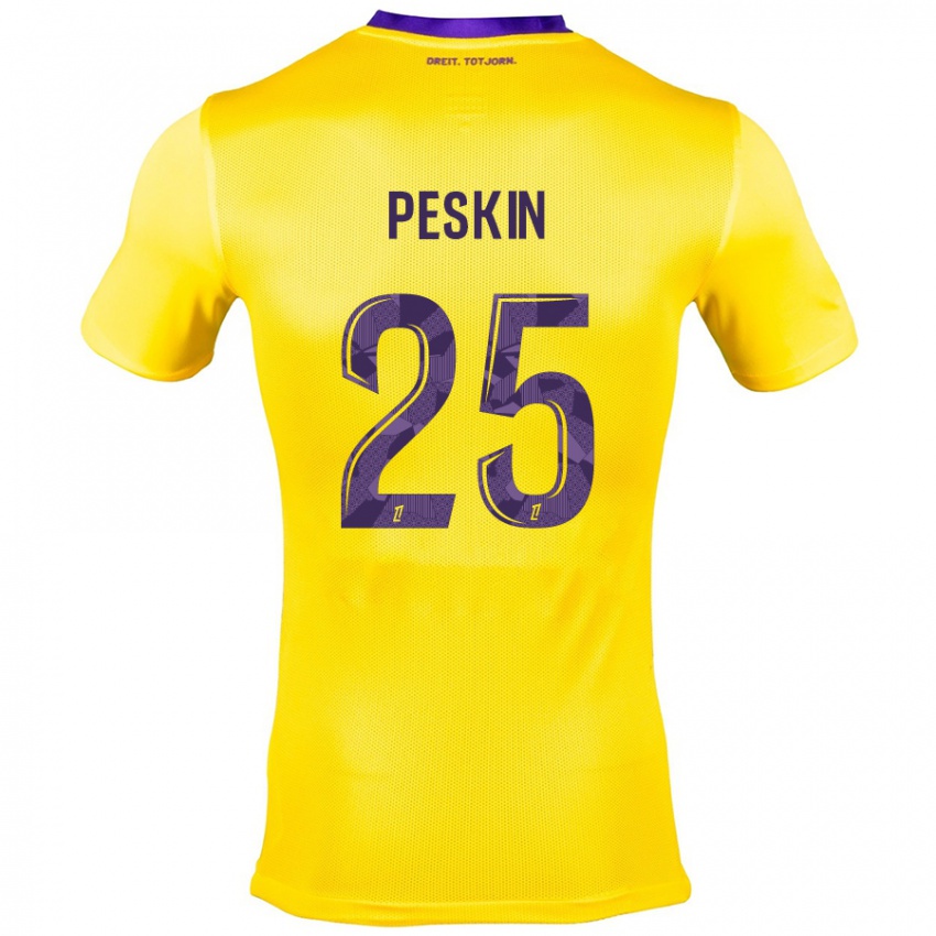 Criança Camisola Kelso Peskin #25 Roxo Amarelo Alternativa 2024/25 Camisa