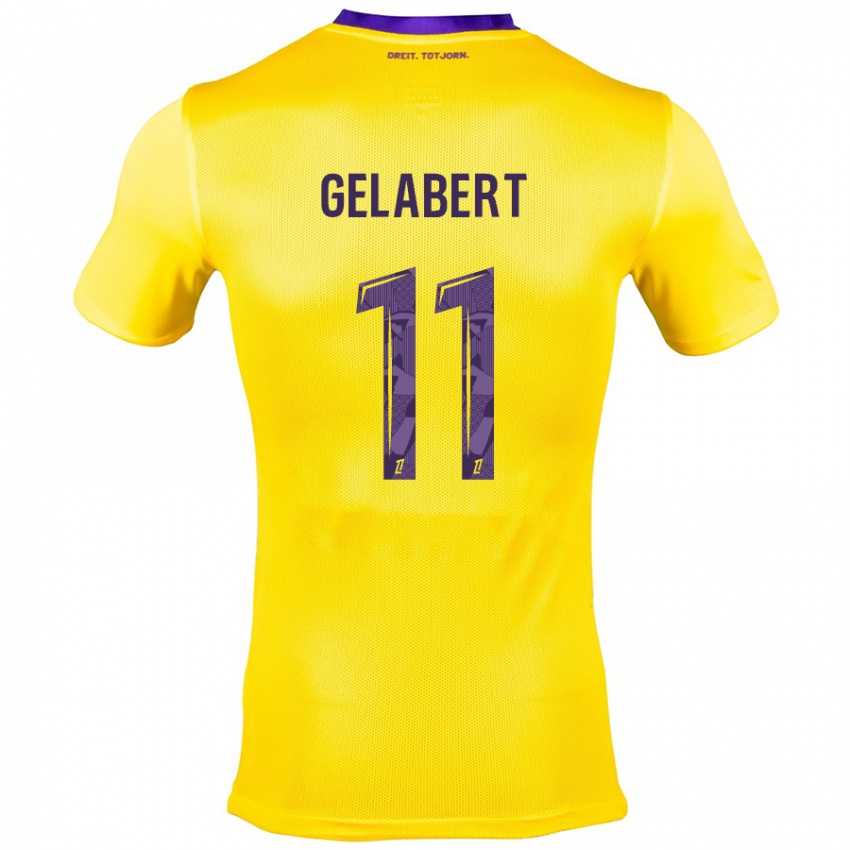 Criança Camisola César Gelabert #11 Roxo Amarelo Alternativa 2024/25 Camisa