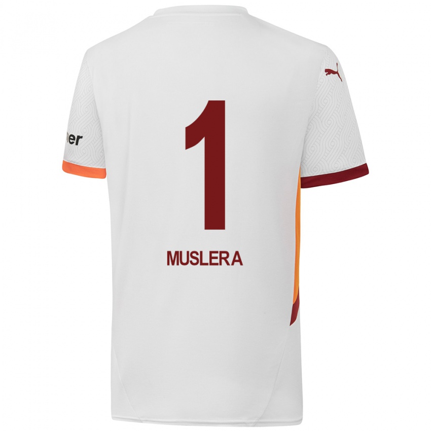 Criança Camisola Fernando Muslera #1 Branco Amarelo Vermelho Alternativa 2024/25 Camisa