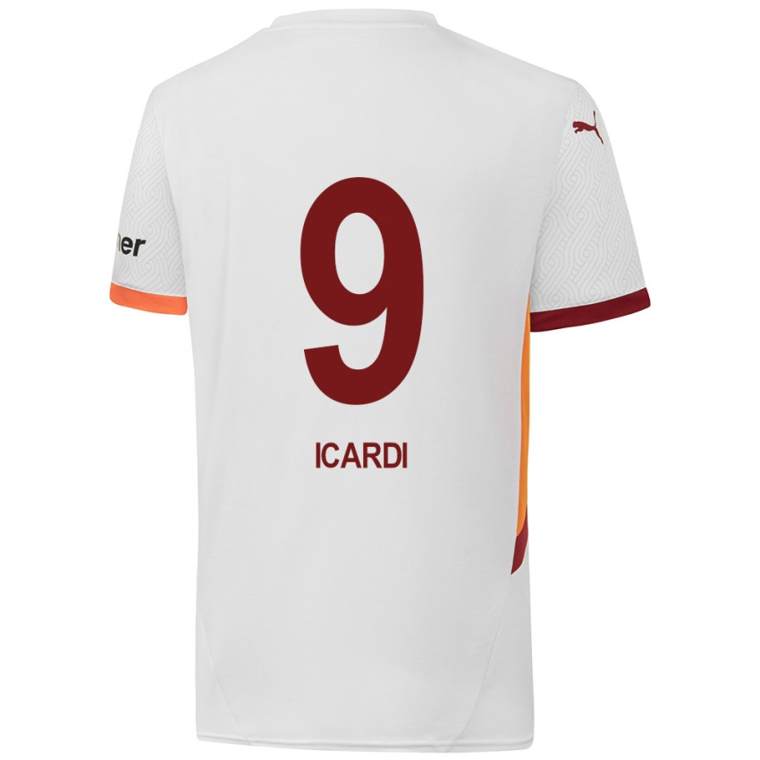 Criança Camisola Mauro Icardi #9 Branco Amarelo Vermelho Alternativa 2024/25 Camisa