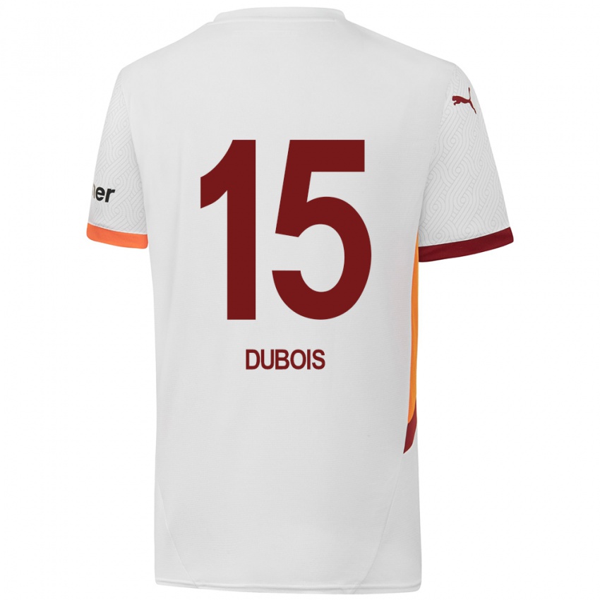 Criança Camisola Léo Dubois #15 Branco Amarelo Vermelho Alternativa 2024/25 Camisa