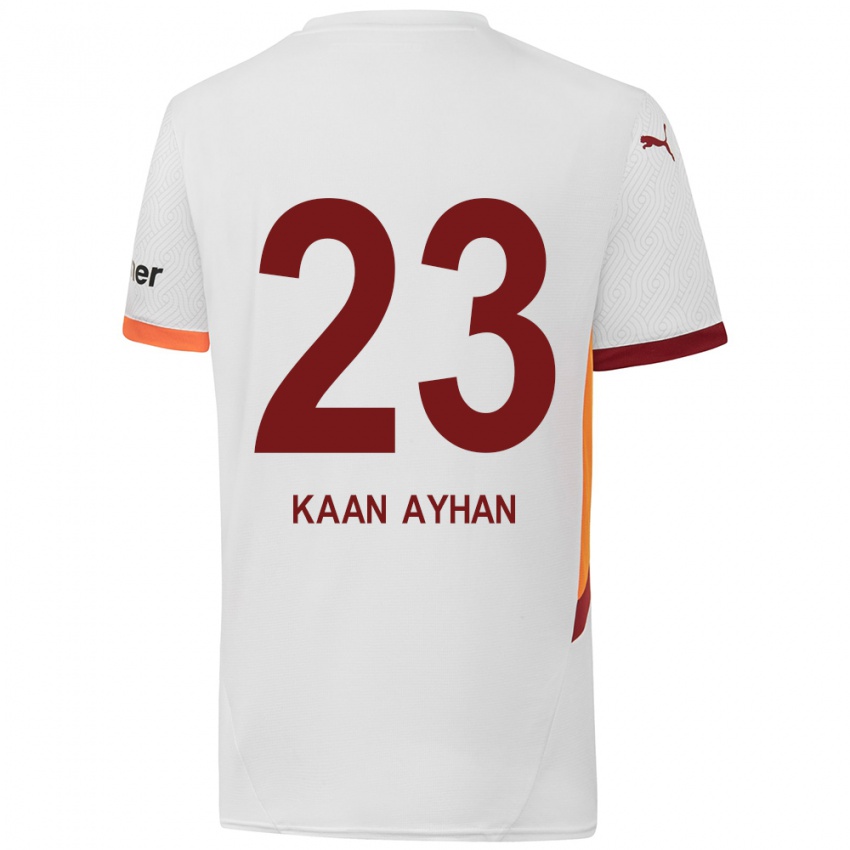 Criança Camisola Kaan Ayhan #23 Branco Amarelo Vermelho Alternativa 2024/25 Camisa