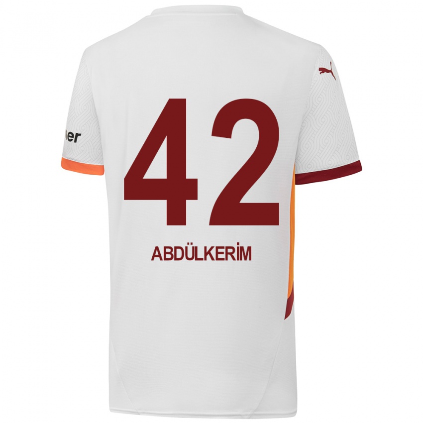 Criança Camisola Abdülkerim Bardakcı #42 Branco Amarelo Vermelho Alternativa 2024/25 Camisa