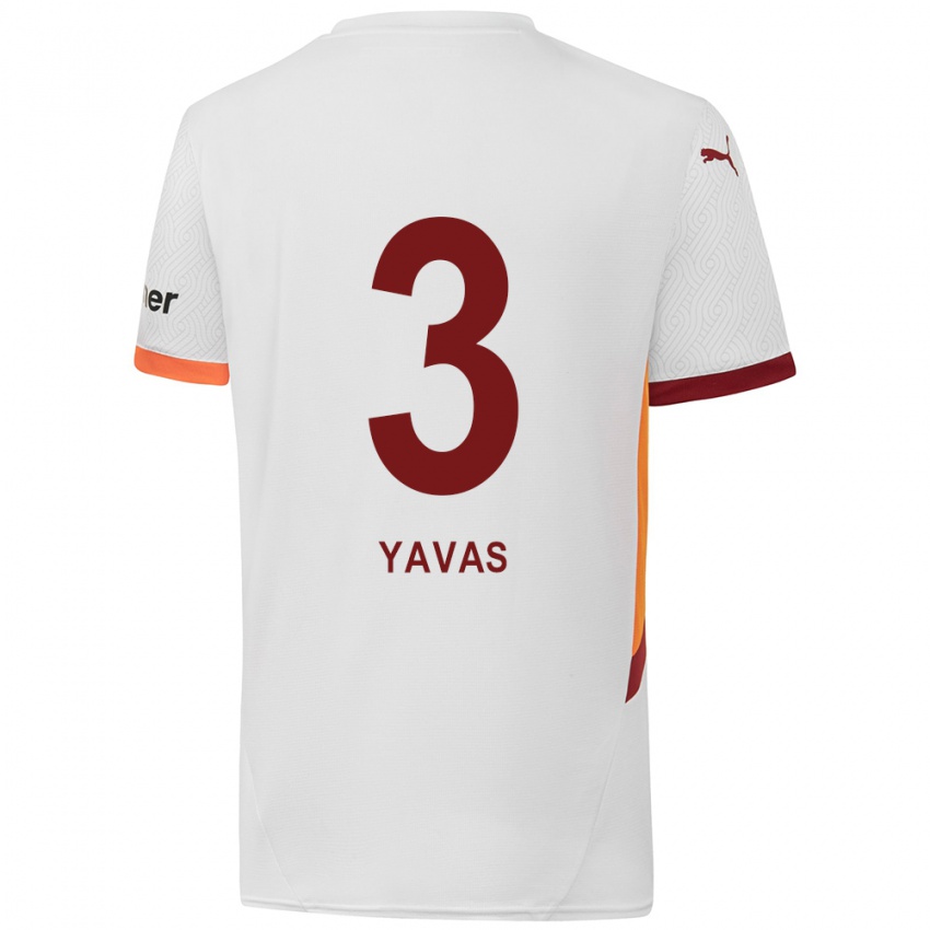 Criança Camisola Arda Yavas #3 Branco Amarelo Vermelho Alternativa 2024/25 Camisa