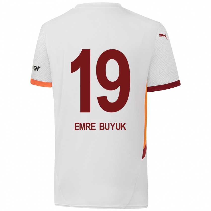 Criança Camisola Enes Emre Büyük #19 Branco Amarelo Vermelho Alternativa 2024/25 Camisa