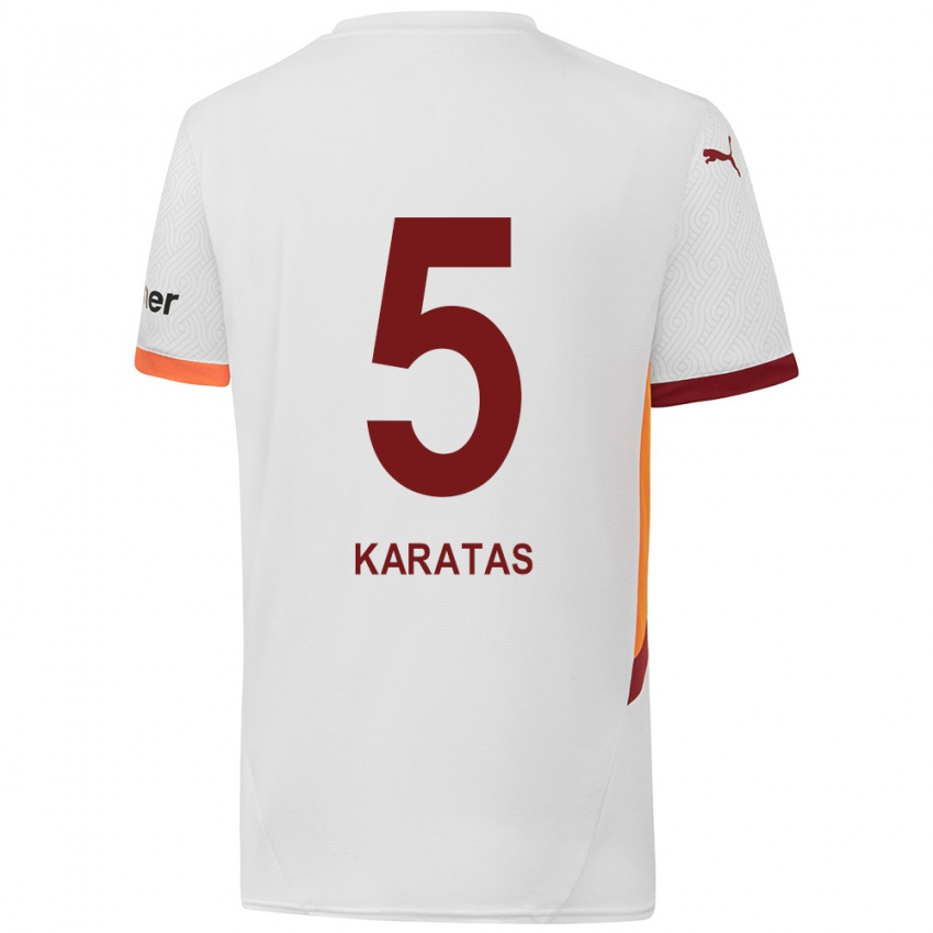 Criança Camisola Eda Karataş #5 Branco Amarelo Vermelho Alternativa 2024/25 Camisa