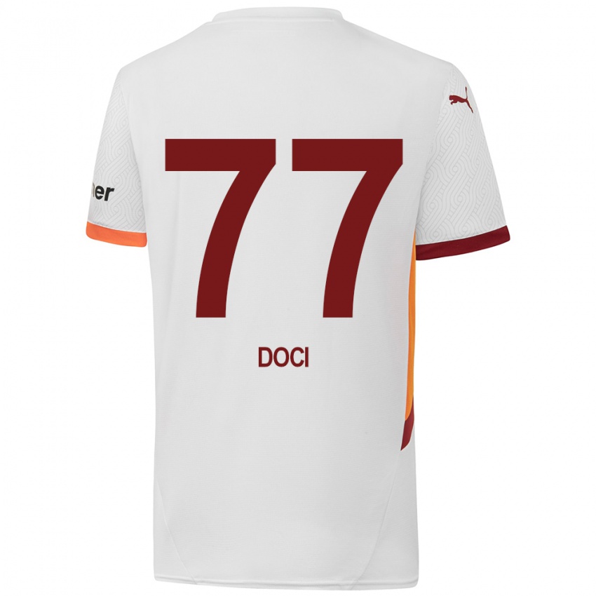 Criança Camisola Megi Doci #77 Branco Amarelo Vermelho Alternativa 2024/25 Camisa