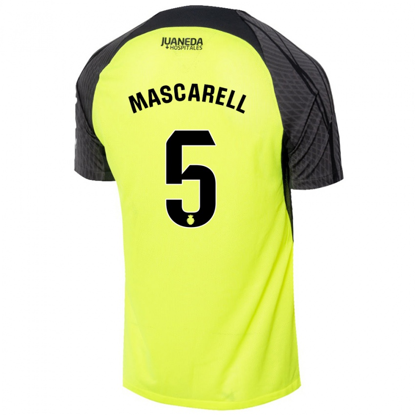 Criança Camisola Omar Mascarell #5 Verde Fluorescente Preto Alternativa 2024/25 Camisa