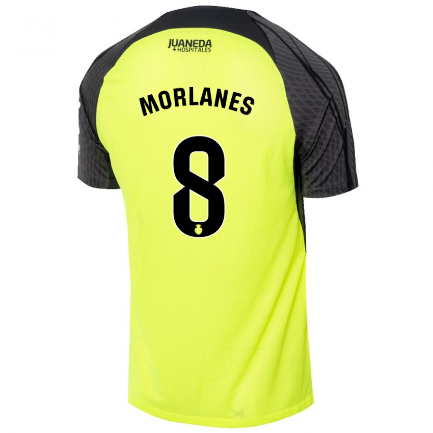 Criança Camisola Manu Morlanes #8 Verde Fluorescente Preto Alternativa 2024/25 Camisa