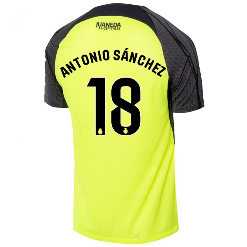 Criança Camisola Antonio Sánchez #18 Verde Fluorescente Preto Alternativa 2024/25 Camisa