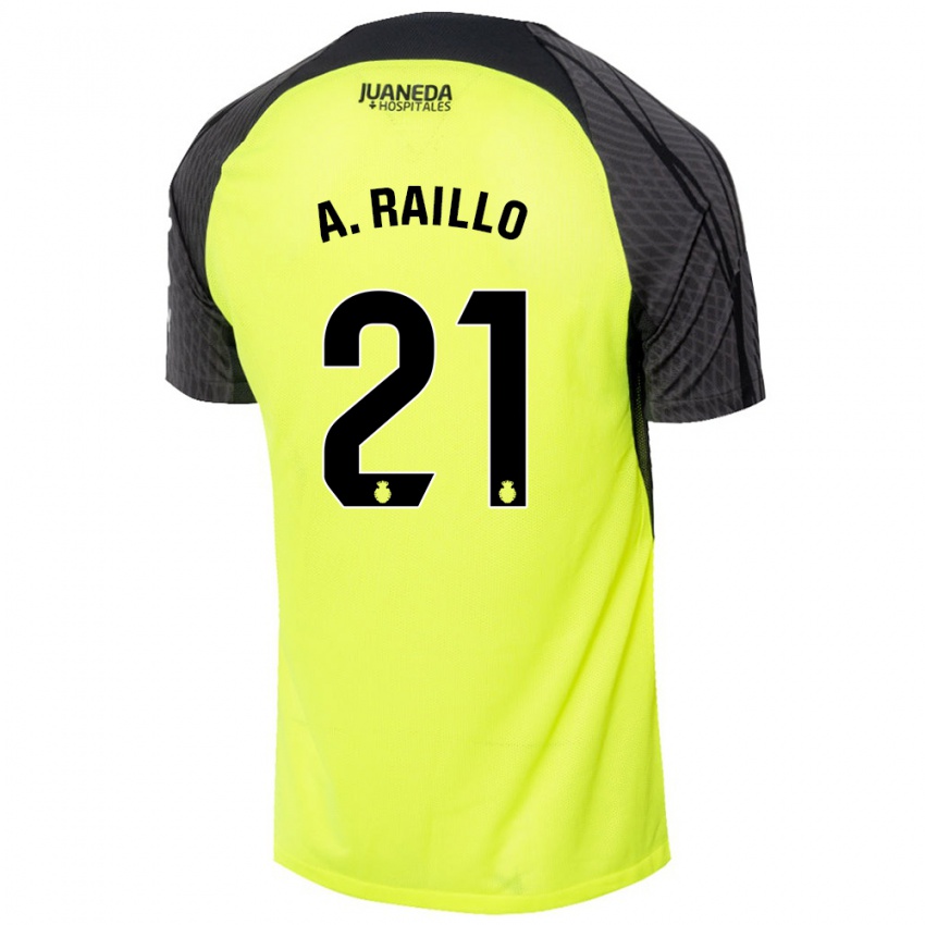 Criança Camisola Antonio Raíllo #21 Verde Fluorescente Preto Alternativa 2024/25 Camisa