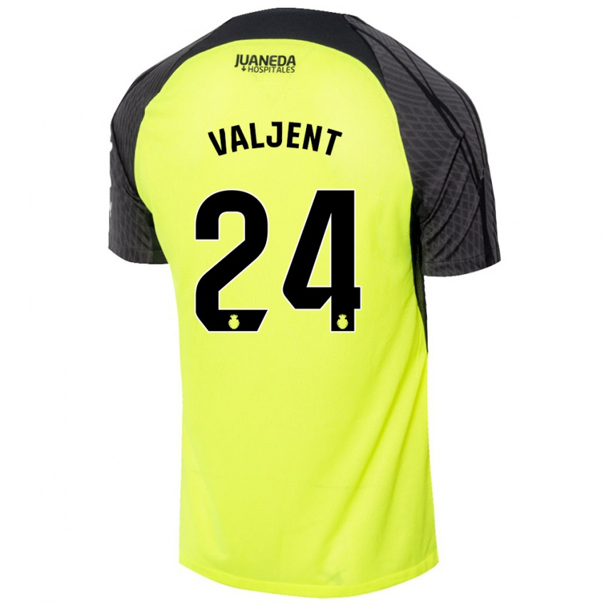 Criança Camisola Martin Valjent #24 Verde Fluorescente Preto Alternativa 2024/25 Camisa