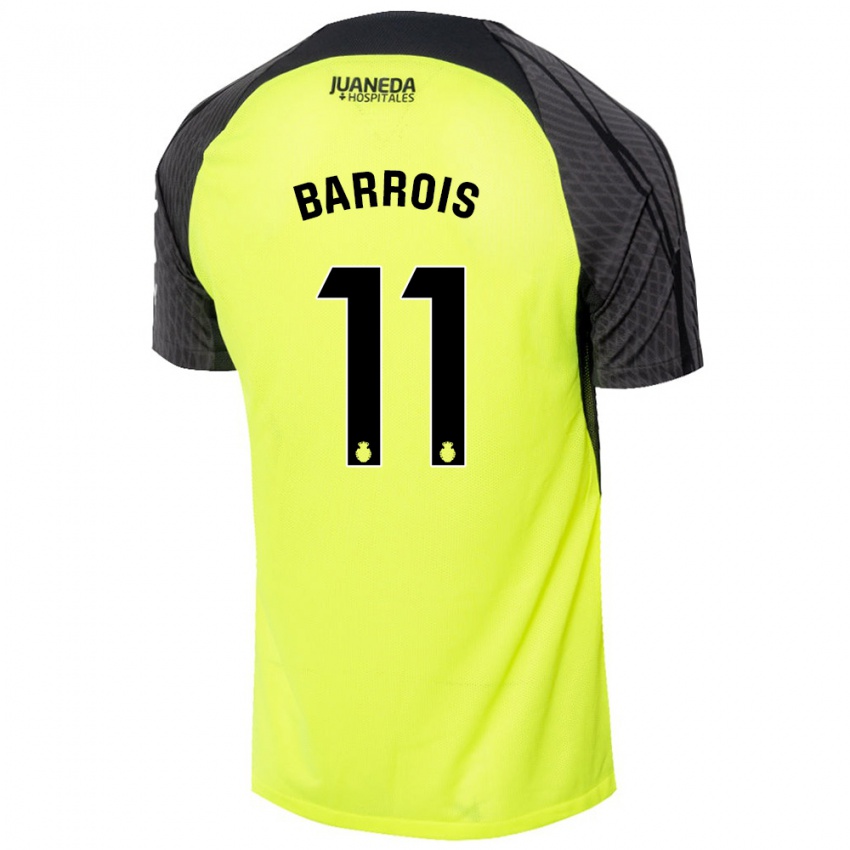 Criança Camisola Eliott Barrois #11 Verde Fluorescente Preto Alternativa 2024/25 Camisa