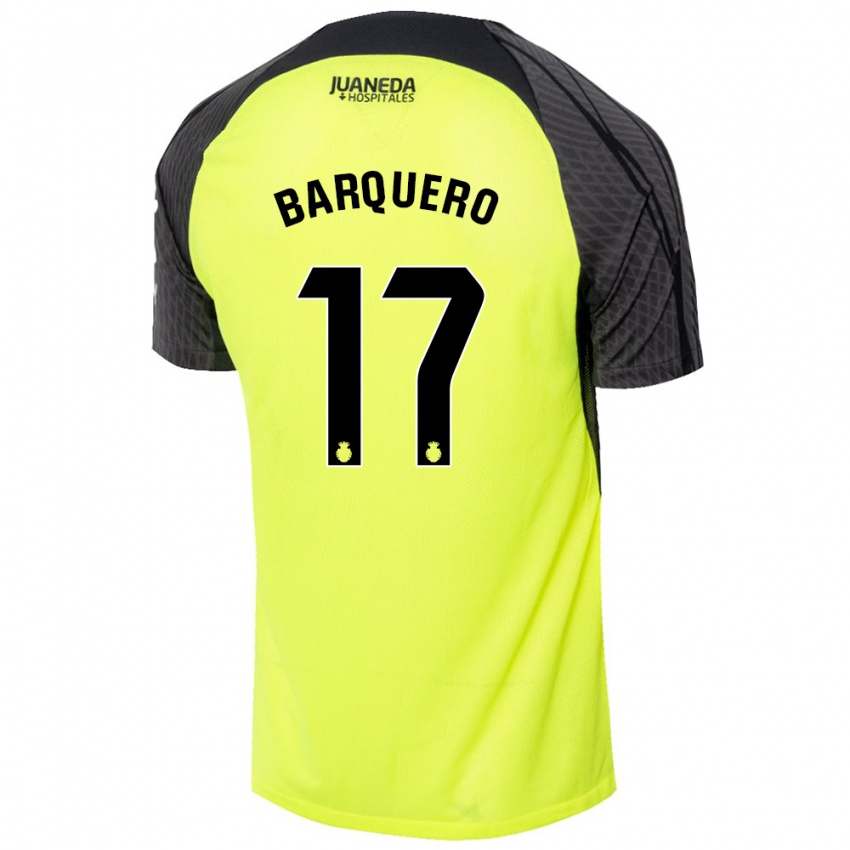 Criança Camisola Adrián Barquero #17 Verde Fluorescente Preto Alternativa 2024/25 Camisa