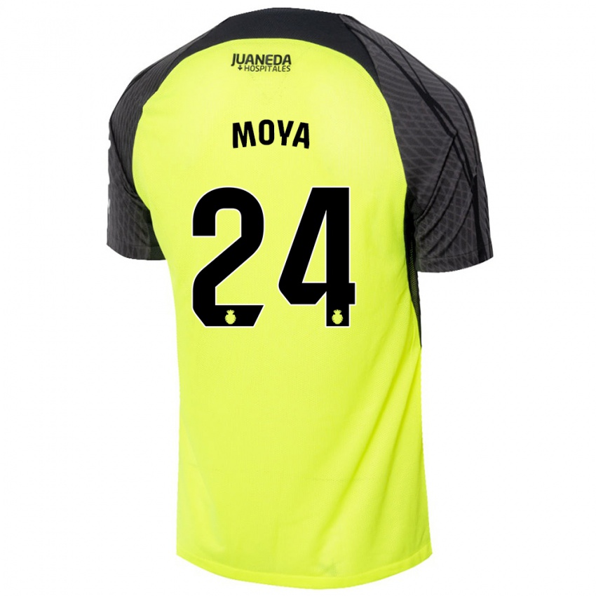 Criança Camisola Pablo Moyá #24 Verde Fluorescente Preto Alternativa 2024/25 Camisa