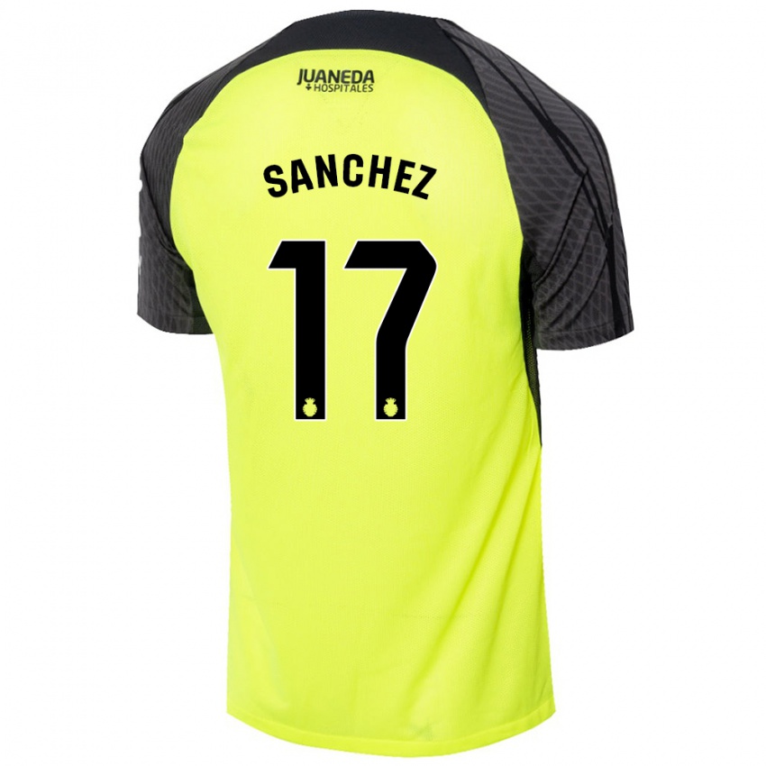 Criança Camisola Avelino Sánchez #17 Verde Fluorescente Preto Alternativa 2024/25 Camisa