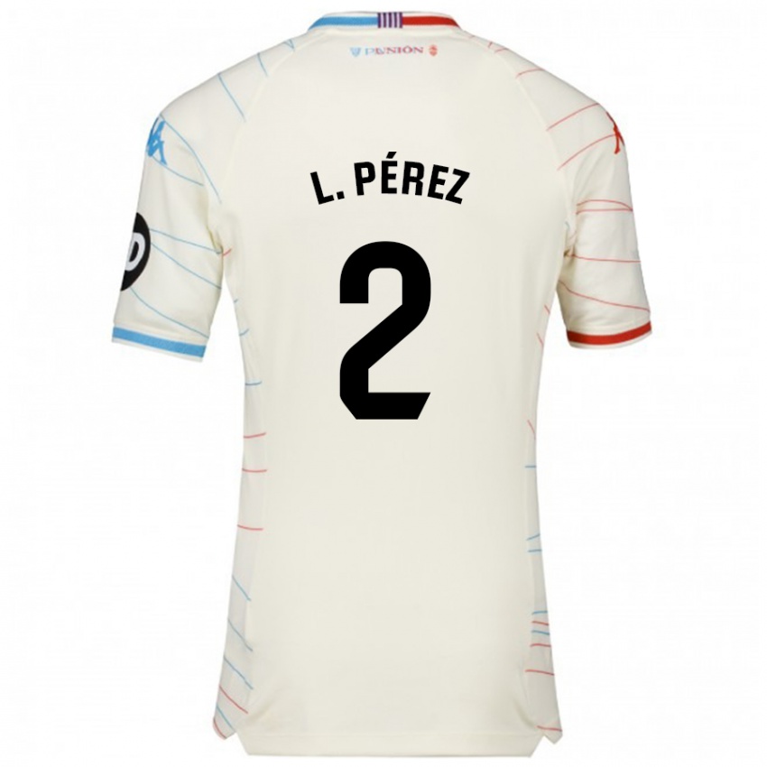 Criança Camisola Luis Pérez #2 Azul Vermelho Branco Alternativa 2024/25 Camisa