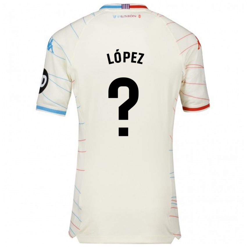 Criança Camisola Pablo López #0 Azul Vermelho Branco Alternativa 2024/25 Camisa