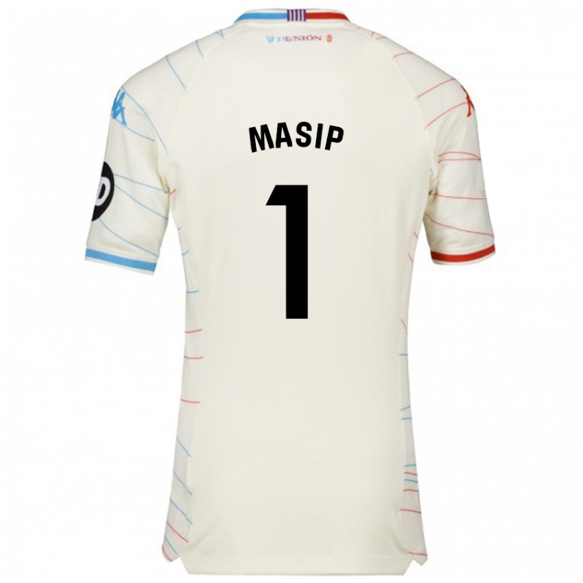 Criança Camisola Jordi Masip #1 Azul Vermelho Branco Alternativa 2024/25 Camisa