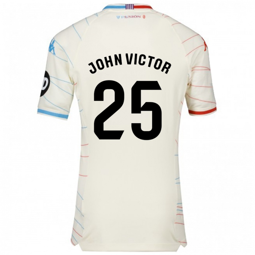 Criança Camisola John Victor #25 Azul Vermelho Branco Alternativa 2024/25 Camisa