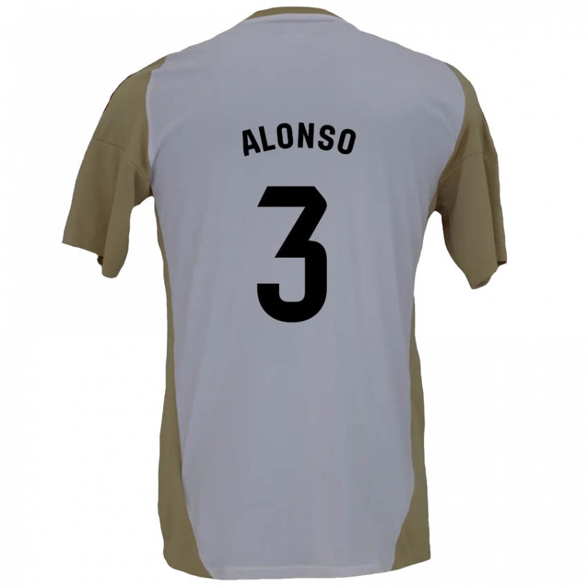 Criança Camisola Julio Alonso #3 Branco Brown Alternativa 2024/25 Camisa